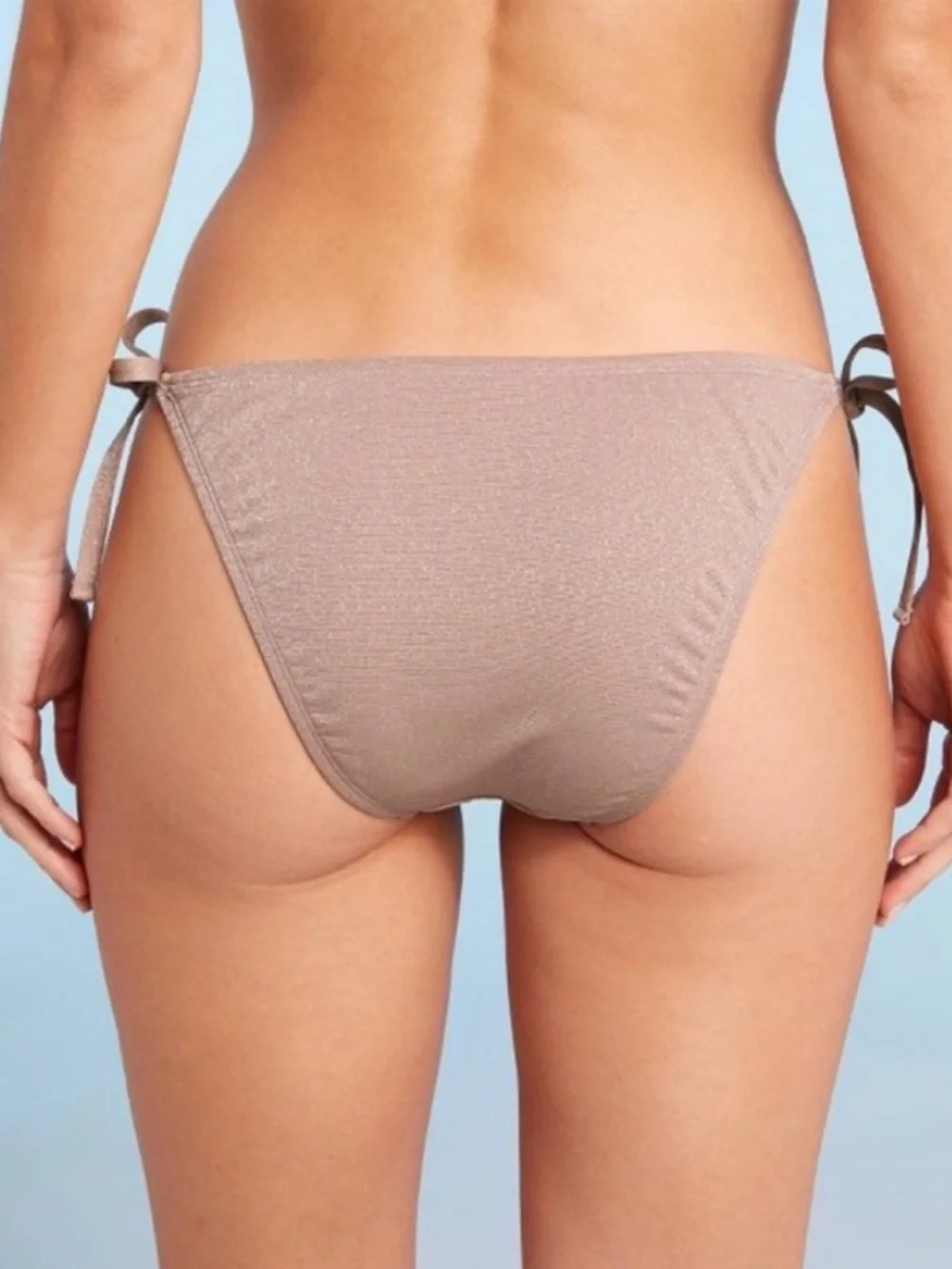 Shade & Shore Side-Tie Bikini Bottom in Neutral Brown. Size S